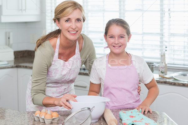 Mother and daughter making cake together  Stock photo © wavebreak_media