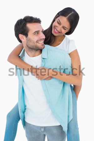 Glücklich Paar stehen nachschlagen weiß weiblichen Stock foto © wavebreak_media