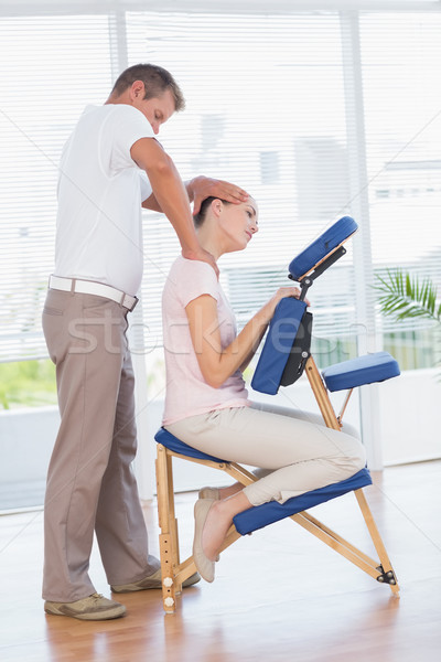 Stock photo: Woman receiving neck massage 