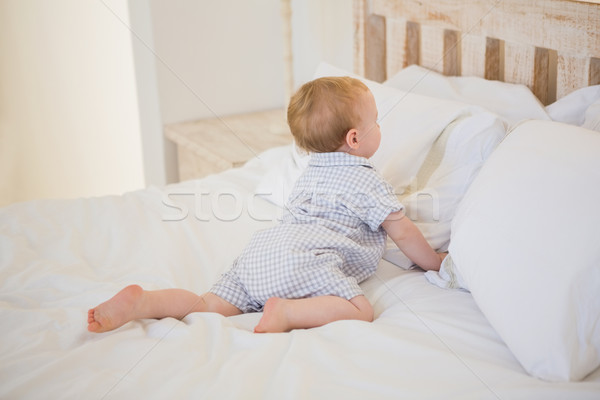 Cute baby jongen mooie home slaapkamer Stockfoto © wavebreak_media