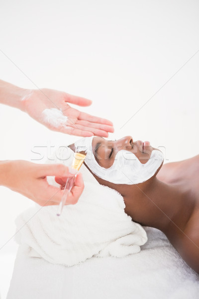 Csinos nő kezelés gyógyfürdő nő hotel fekete Stock fotó © wavebreak_media