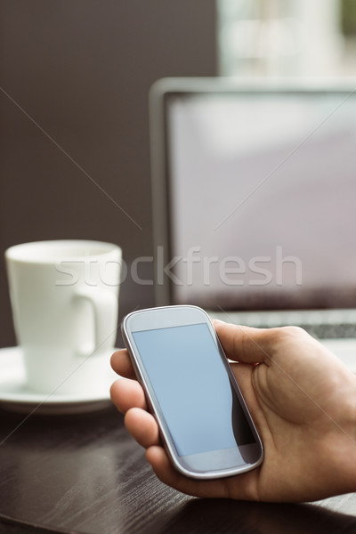 étudiant téléphone portable café Université téléphone [[stock_photo]] © wavebreak_media