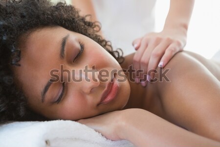 Fiatal nő reiki kezelés terápia szoba nő Stock fotó © wavebreak_media