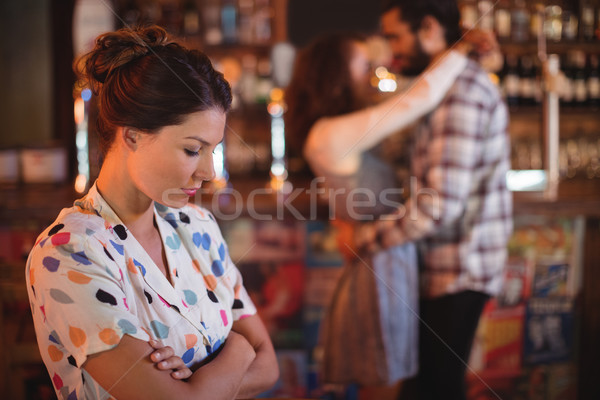 Ontdaan vrouw hartelijk paar pub dansen Stockfoto © wavebreak_media