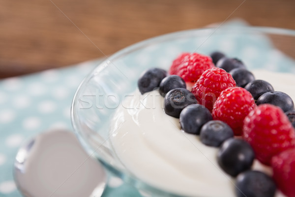 Fruit ice cream on wooden table Stock photo © wavebreak_media