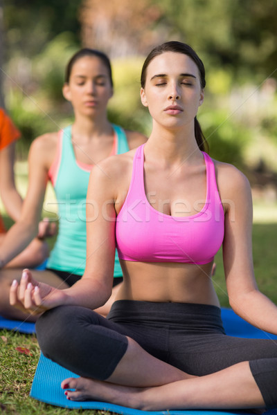 Women practicing yoga Stock photo © wavebreak_media