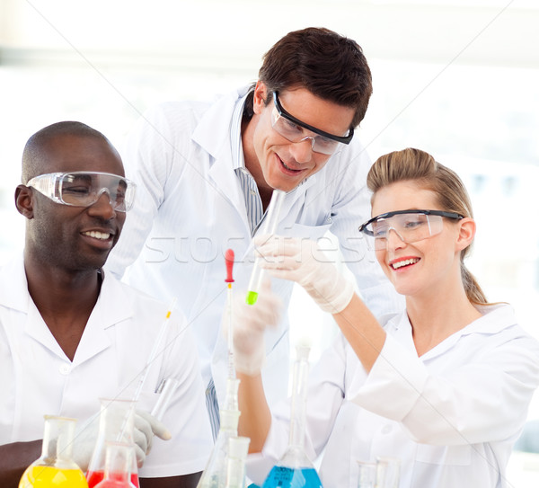 Portrait of a scientists examining test-tubes Stock photo © wavebreak_media