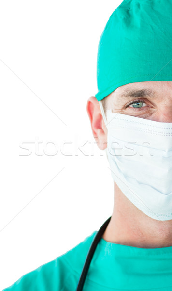 外科醫生 外科口罩 孤立 白 商業照片 © wavebreak_media