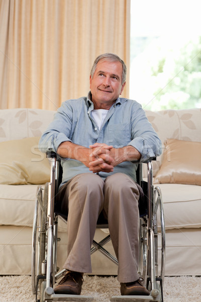 Idős férfi tolószék otthon orvosi egészség Stock fotó © wavebreak_media