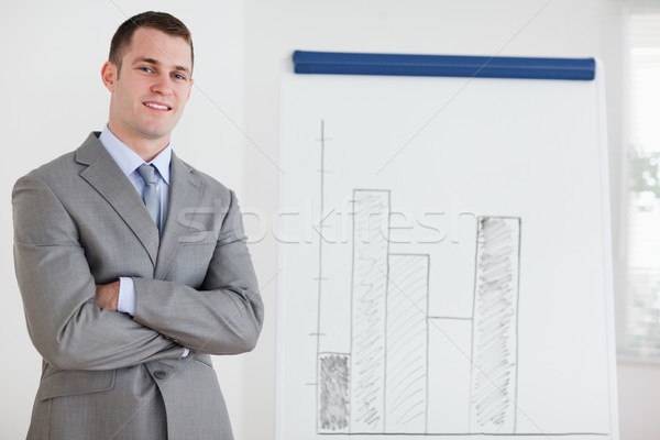 улыбаясь бизнесмен диаграмма заседание работник корпоративного Сток-фото © wavebreak_media