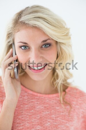 Souriant femme blonde blanche mode fond [[stock_photo]] © wavebreak_media