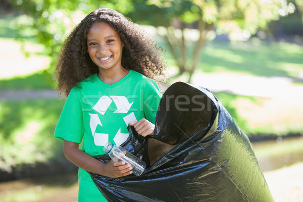 Foto stock: Jovem · ambiental · ativista · sorridente · câmera