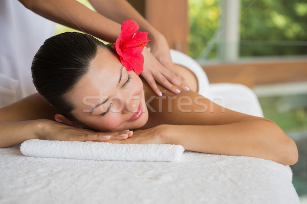 Stock foto: Brünette · genießen · friedlich · Massage · Frau
