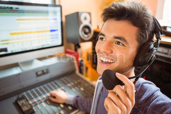 Retrato de audio estudio radio feliz Foto stock © wavebreak_media