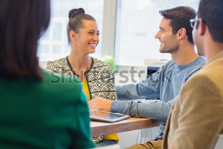 Lächelnd Kollegen sprechen zusammen Büro Mann Stock foto © wavebreak_media