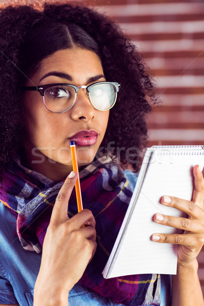 Stockfoto: Aantrekkelijk · gericht · portret · Rood