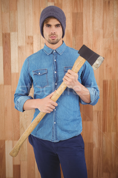 Portret poważny topór człowiek Zdjęcia stock © wavebreak_media