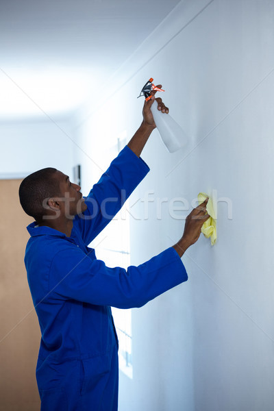 Handyman spraying insecticide on wall Stock photo © wavebreak_media