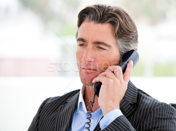 Portré üzletember telefon iroda férfi telefon Stock fotó © wavebreak_media