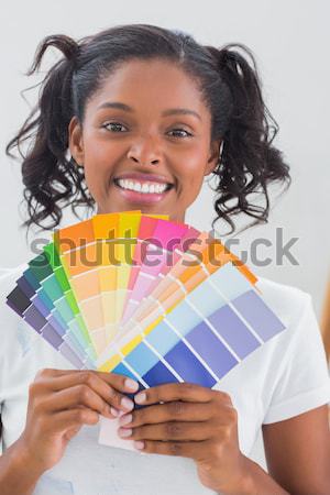 Foto stock: Caucásico · mujer · colores · salón · feliz · casa