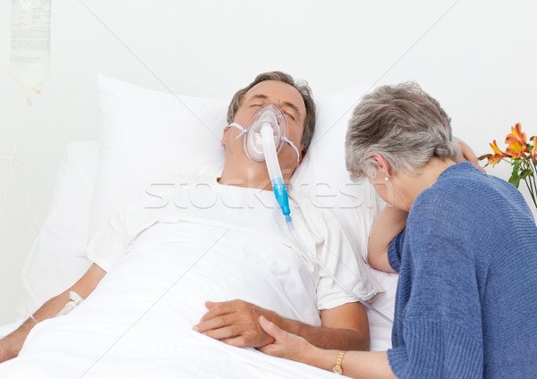 Sad retired woman with her husband in a hospital Stock photo © wavebreak_media