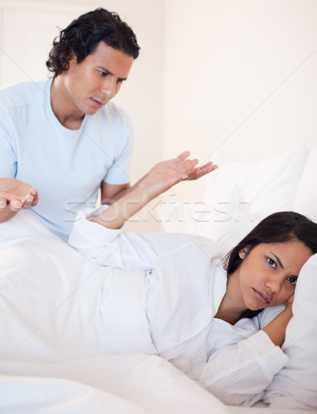Young couple having a dispute in the bedroom Stock photo © wavebreak_media