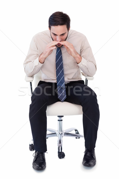 Businessman sitting on swivel chair shouting Stock photo © wavebreak_media