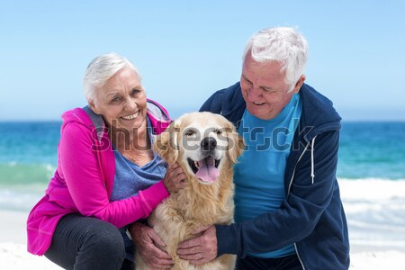 Happy couple with their pet dog  Stock photo © wavebreak_media
