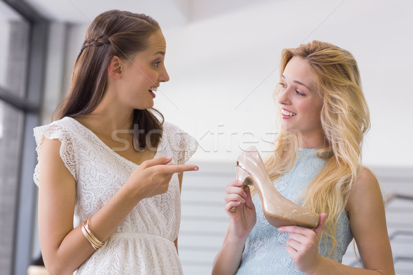 Heureux femmes talon chaussures magasin [[stock_photo]] © wavebreak_media