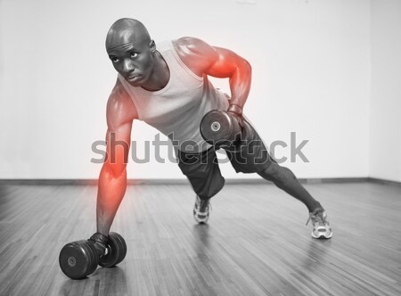 Jovem musculação trabalhando cordas crossfit ginásio Foto stock © wavebreak_media