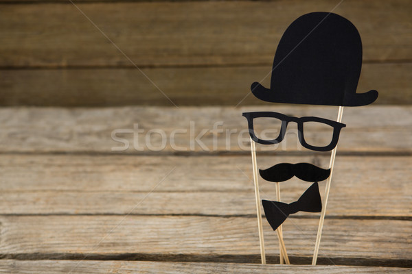 Anthropomorphic face on wooden table Stock photo © wavebreak_media