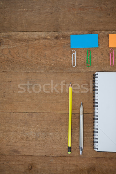 Various school supplies arranged on wooden table Stock photo © wavebreak_media