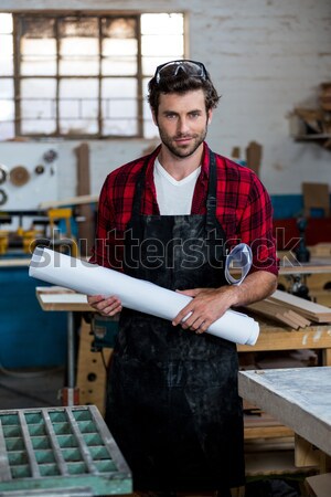 Foto stock: Masculino · sorridente · cerâmica · oficina · retrato · homem