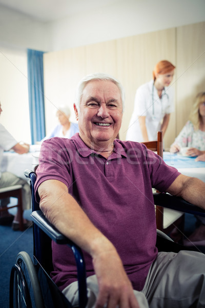 Portret senior man rolstoel pensioen huis Stockfoto © wavebreak_media