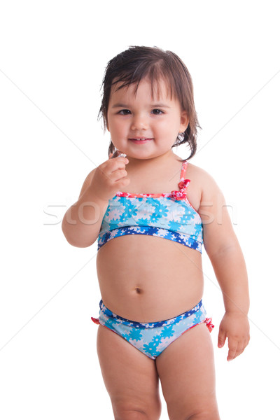 Séduisant petite fille studio natation costume enfant [[stock_photo]] © weecy