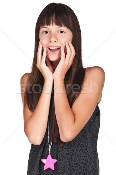 Séduisant adolescent posant studio fille sourire [[stock_photo]] © weecy