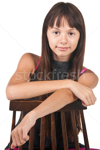 Séduisant adolescent posant studio fille sourire [[stock_photo]] © weecy