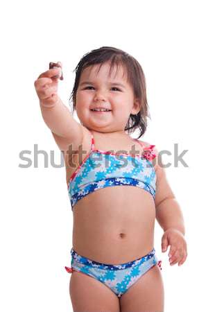 Séduisant petite fille studio natation costume enfant [[stock_photo]] © weecy