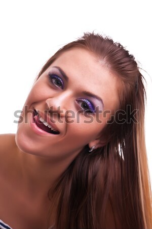 Jeune femme studio fille sourire heureux mode [[stock_photo]] © weecy