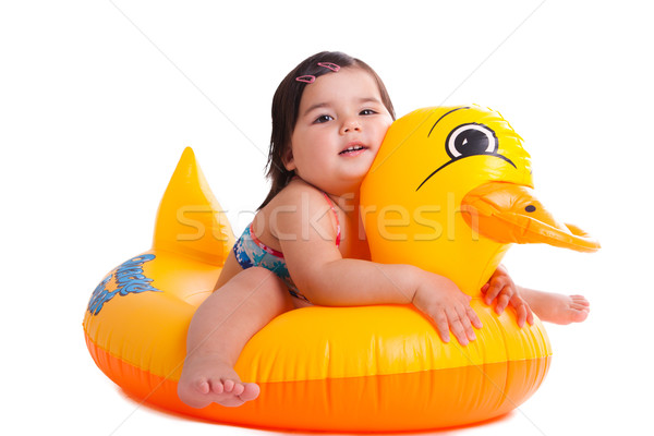 attractive little girl in studio Stock photo © weecy