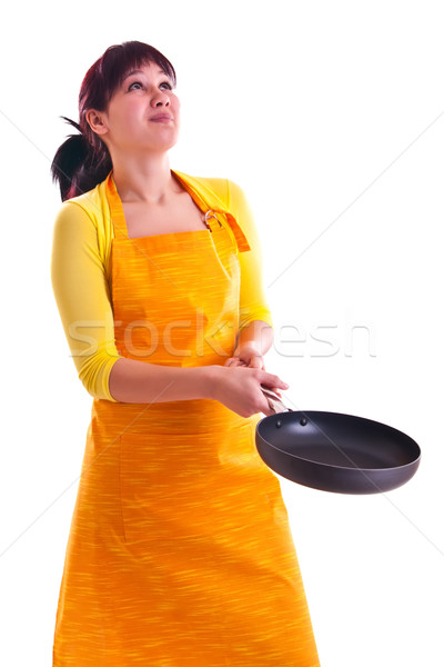 woman with a pan Stock photo © weecy