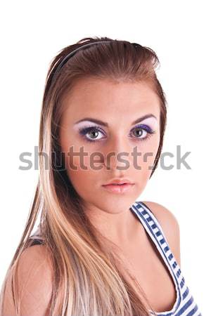 Jeune femme studio fille sourire heureux mode [[stock_photo]] © weecy