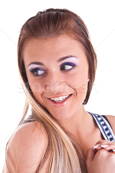 Jeune femme studio fille sourire heureux mode [[stock_photo]] © weecy