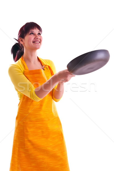 woman with a pan Stock photo © weecy