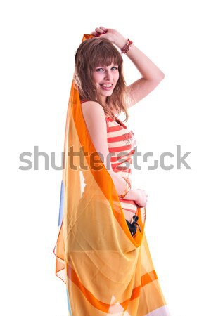 Studio photo jeune femme sourire [[stock_photo]] © weecy