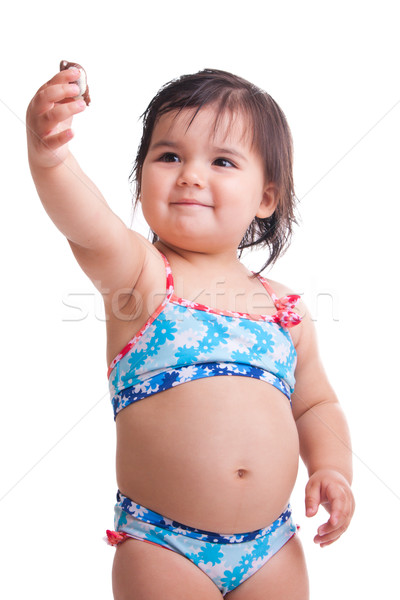 attractive little girl in studio Stock photo © weecy