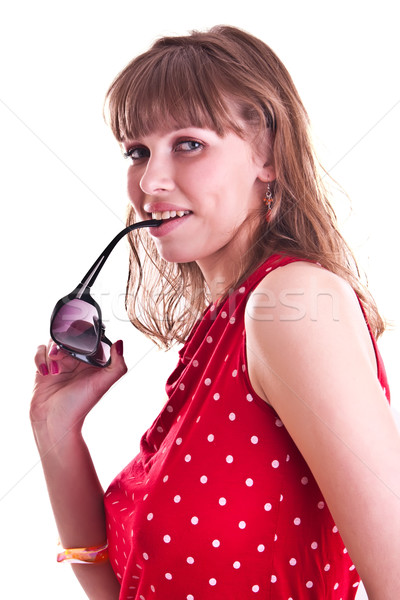 attractive woman in studio Stock photo © weecy