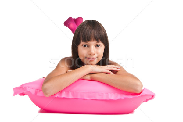 Séduisant adolescent posant studio rose fille [[stock_photo]] © weecy