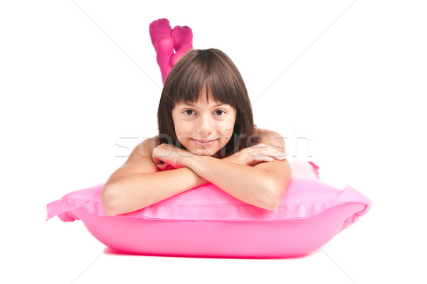 Séduisant adolescent posant studio rose fille [[stock_photo]] © weecy