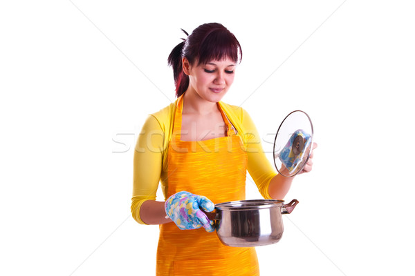 Femme pot maison portrait Teen jeunes [[stock_photo]] © weecy